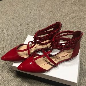 Jessica Simpson Red Stud Flats 11